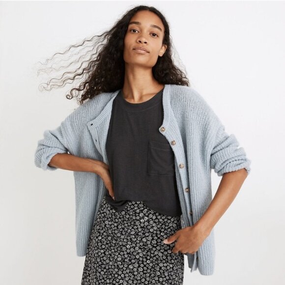 Madewell Bellaire Cardigan in Dusty Pool XS - Picture 3 of 8